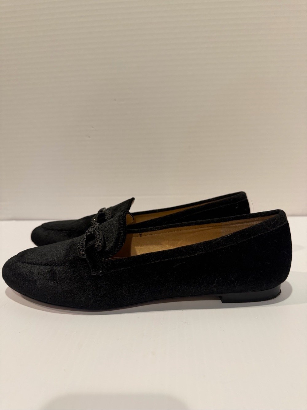 Talbots Black Velvet "Ryan Pave Bit" Loafers Size 9 M Black Gem Buckles! - Picture 5 of 12